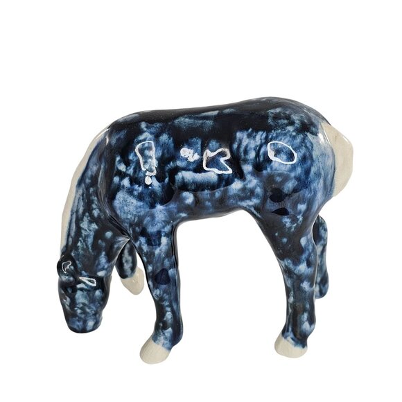 Vintage Dorothy Kindell Foal Horse Figurine Blue Grazing Rare - Picture 2 of 10